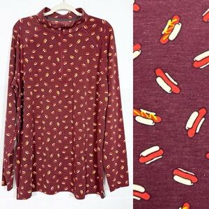 SAXX Men’s Viewfinder Long Sleeve 1/2 Half Zip Base Layer Hot Dog Print